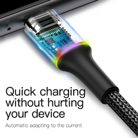 Baseus kabel USB do iPhone 12 11 13 Pro XS Max Xr X 8 7 6 oświetlenie LED szybka ładowarka data kabel telefoniczny do ipada przewód drutowy 4